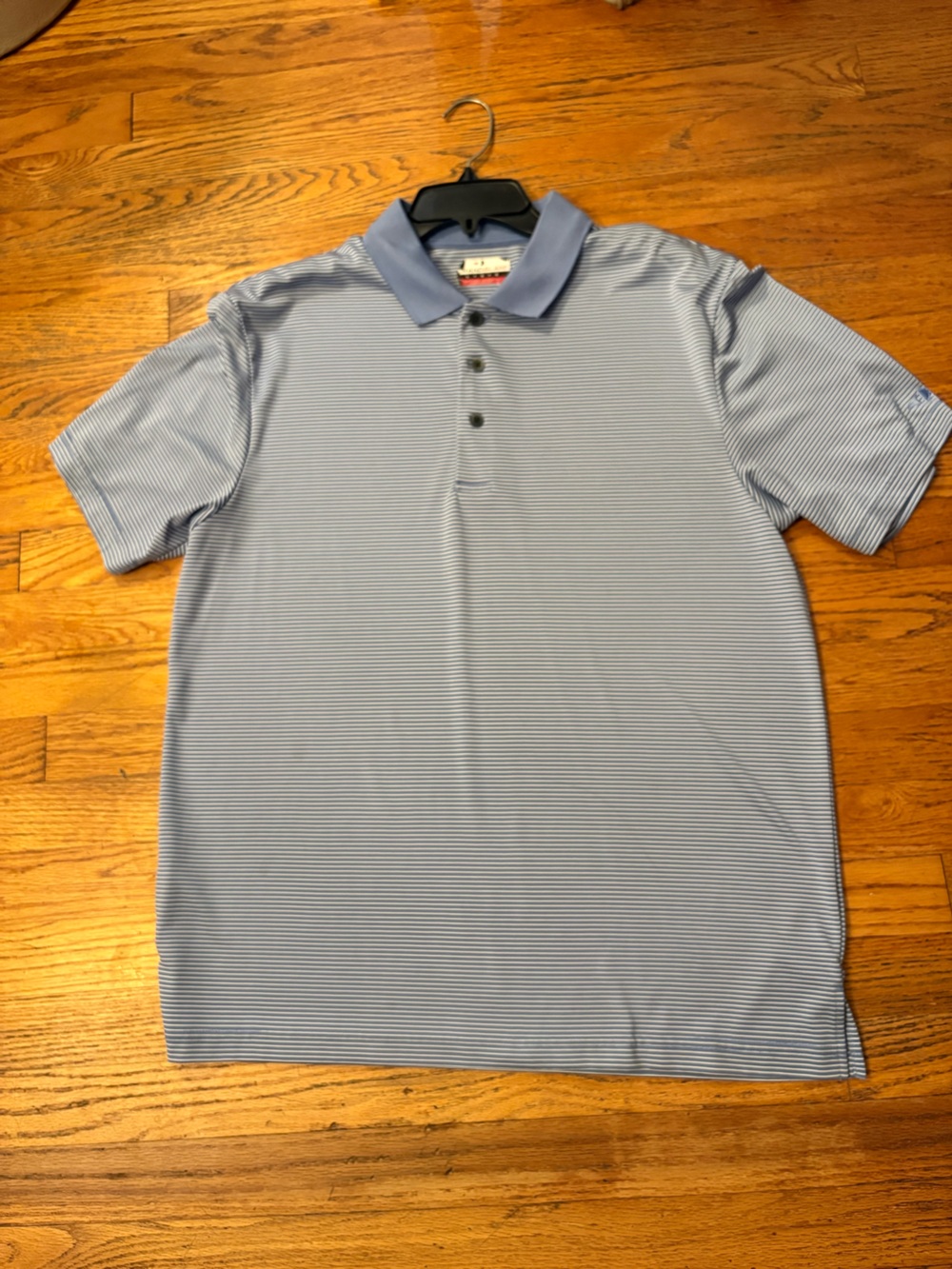 Grand Slam Light Blue Striped Polo